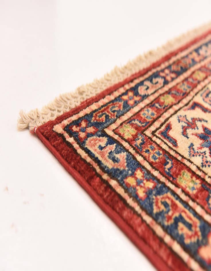 Detail image of  5' 7 x 8'  Hand Knotted Kazak Oriental Rug