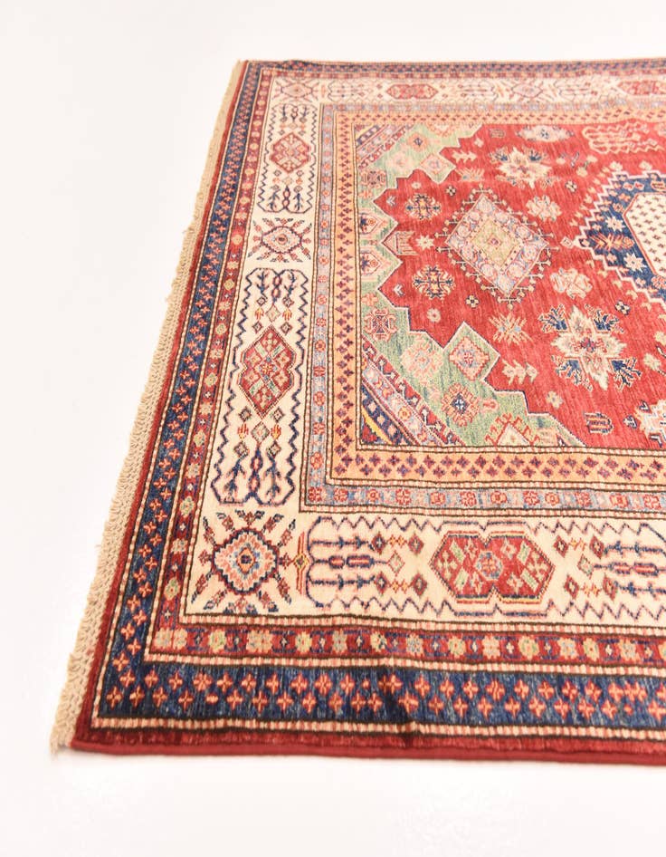Detail image of  5' 7 x 7' 8  Hand Knotted Kazak Oriental Rug