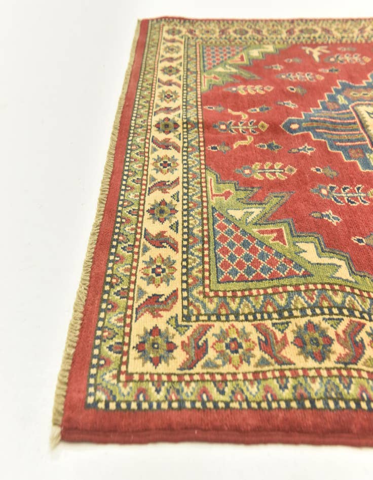 Detail image of  4' 1 x 6' 1  Hand Knotted Kazak Rug