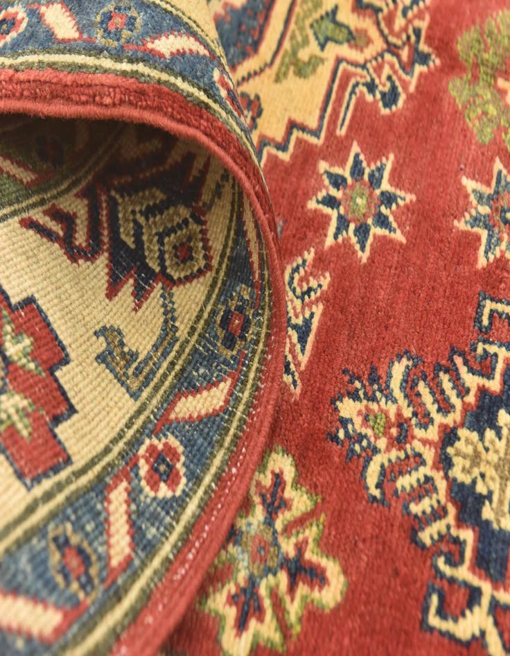 Detail image of  4' x 5' 10  Hand Knotted Kazak Rug