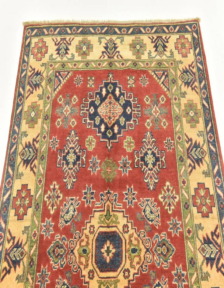 Detail image of  4' x 5' 10  Hand Knotted Kazak Rug