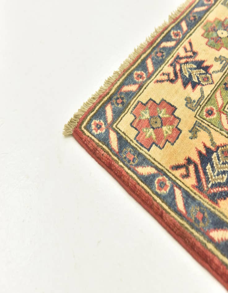 Detail image of  4' x 5' 10  Hand Knotted Kazak Rug