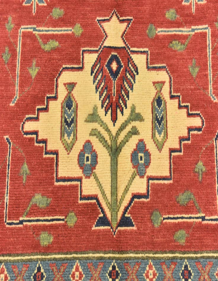 Detail image of  4' x 6' 3  Hand Knotted Kazak Rug
