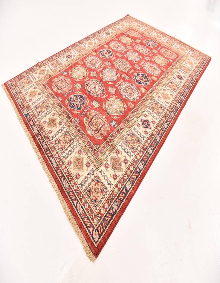 Detail image of  5' 6 x 8'  Hand Knotted Kazak Oriental Rug