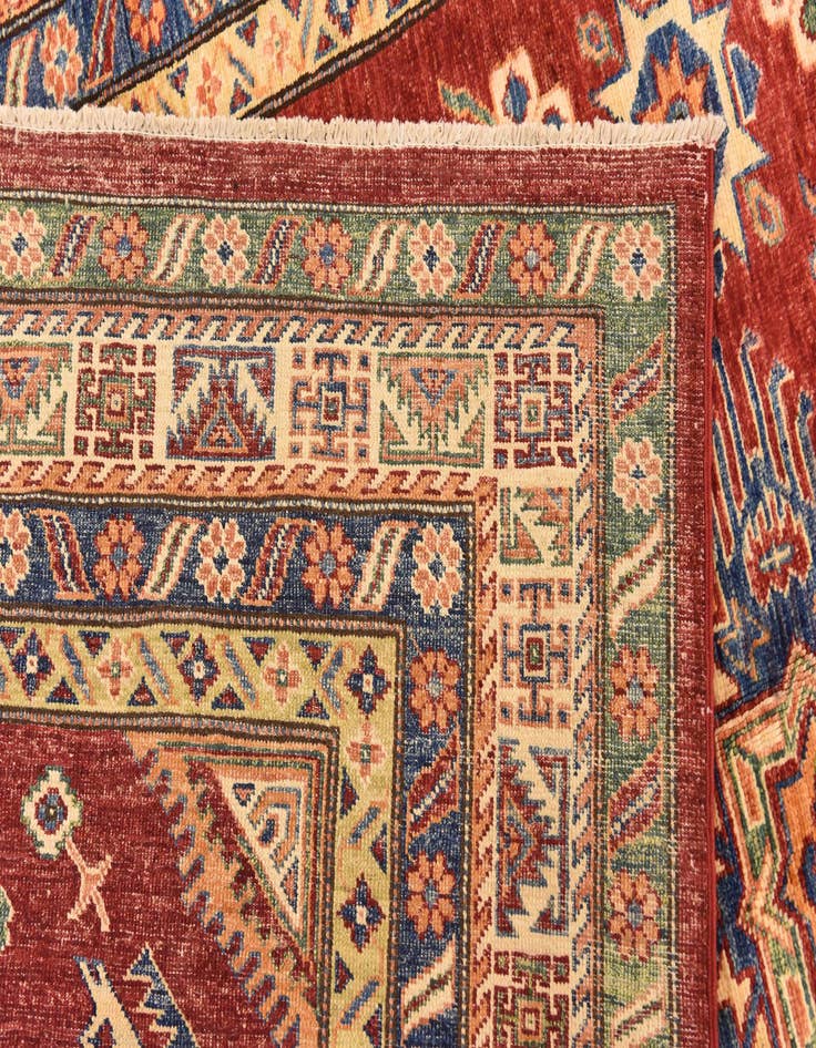 Detail image of  5' 7 x 8' 4  Hand Knotted Kazak Oriental Rug