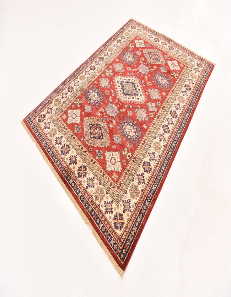 Detail image of  5' 7 x 8'  Hand Knotted Kazak Oriental Rug