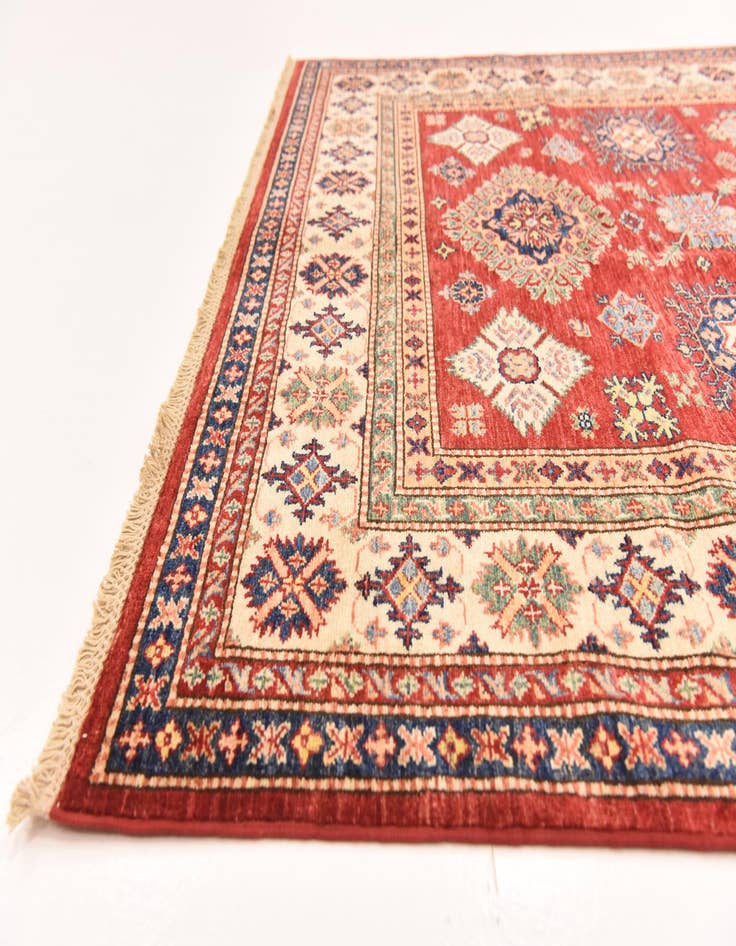 Detail image of  5' 7 x 8'  Hand Knotted Kazak Oriental Rug