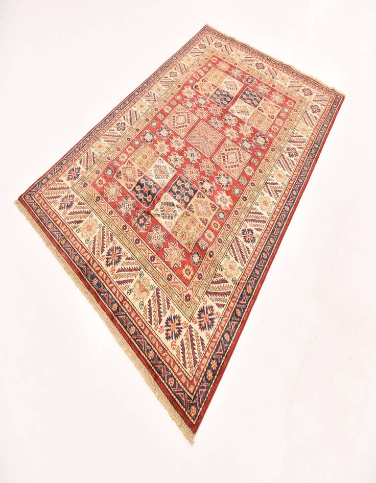 Detail image of  5' 7 x 8'  Hand Knotted Kazak Oriental Rug