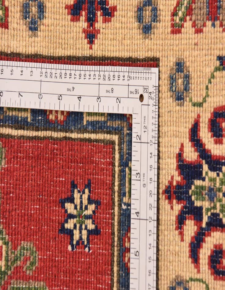 Detail image of  5' x 7' 4  Hand Knotted Kazak Rug