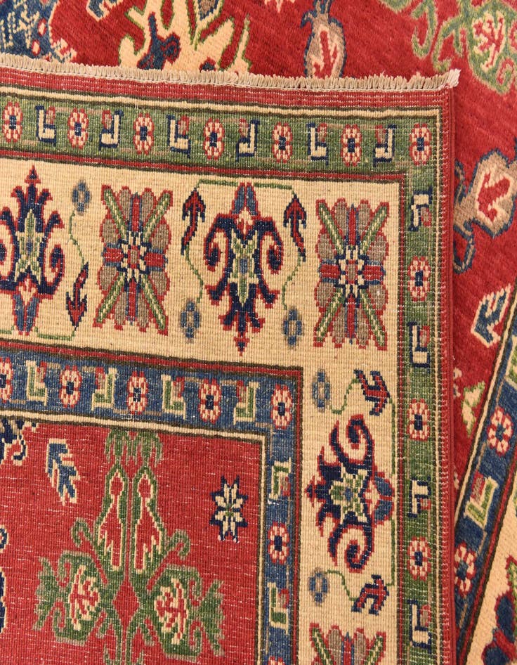 Detail image of  5' x 7' 4  Hand Knotted Kazak Rug