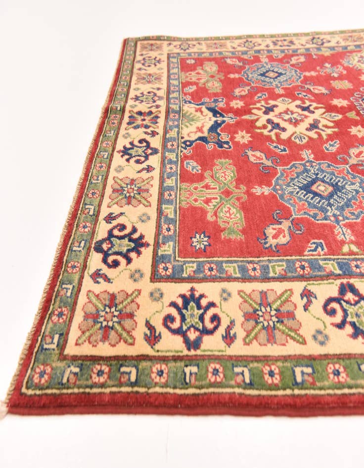 Detail image of  5' x 7' 4  Hand Knotted Kazak Rug