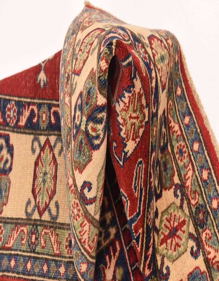 Detail image of  5' x 6' 6  Hand Knotted Kazak Rug