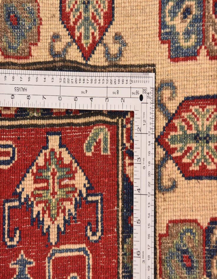 Detail image of  5' x 6' 6  Hand Knotted Kazak Rug