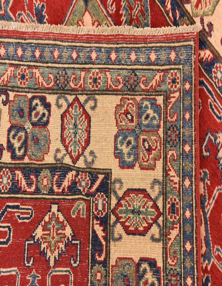 Detail image of  5' x 6' 6  Hand Knotted Kazak Rug