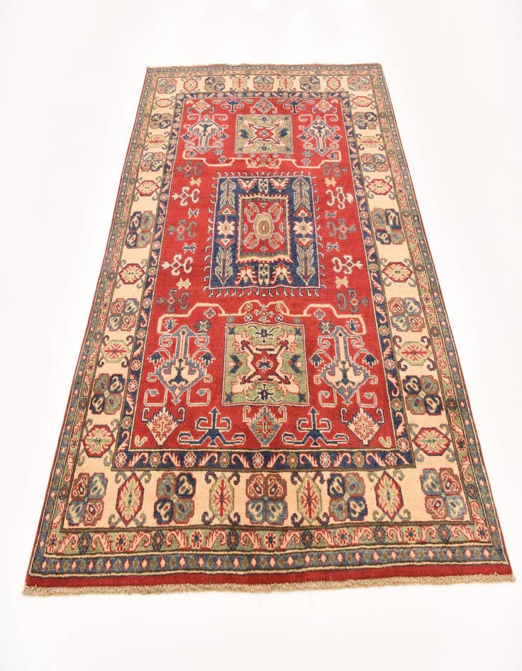 Detail image of  5' x 6' 6  Hand Knotted Kazak Rug