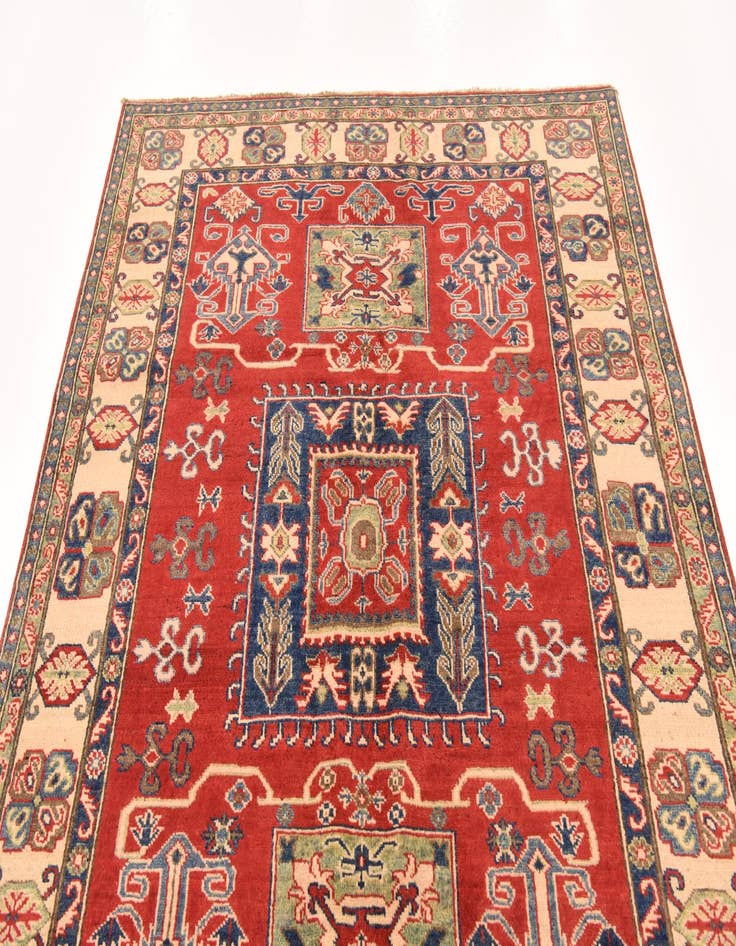 Detail image of  5' x 6' 6  Hand Knotted Kazak Rug