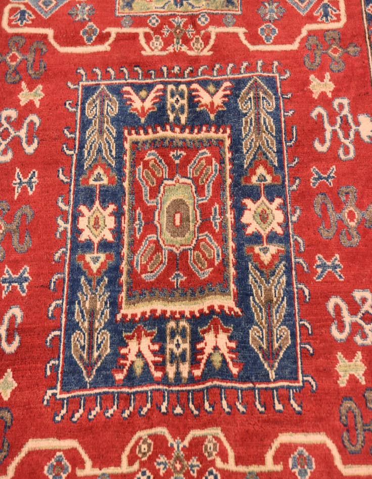 Detail image of  5' x 6' 6  Hand Knotted Kazak Rug