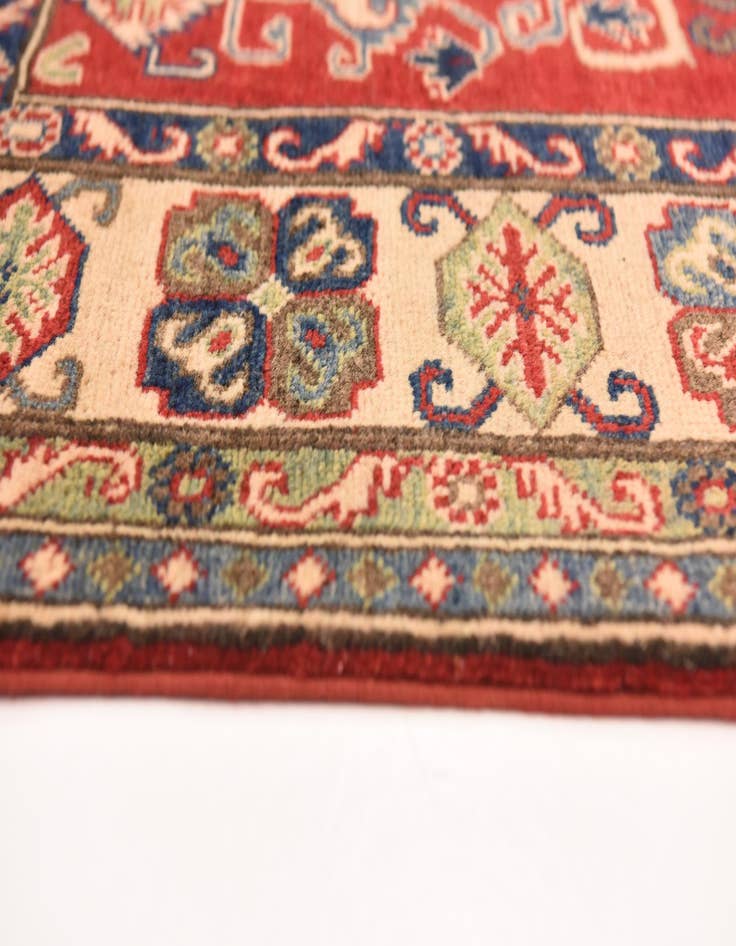 Detail image of  5' x 6' 6  Hand Knotted Kazak Rug