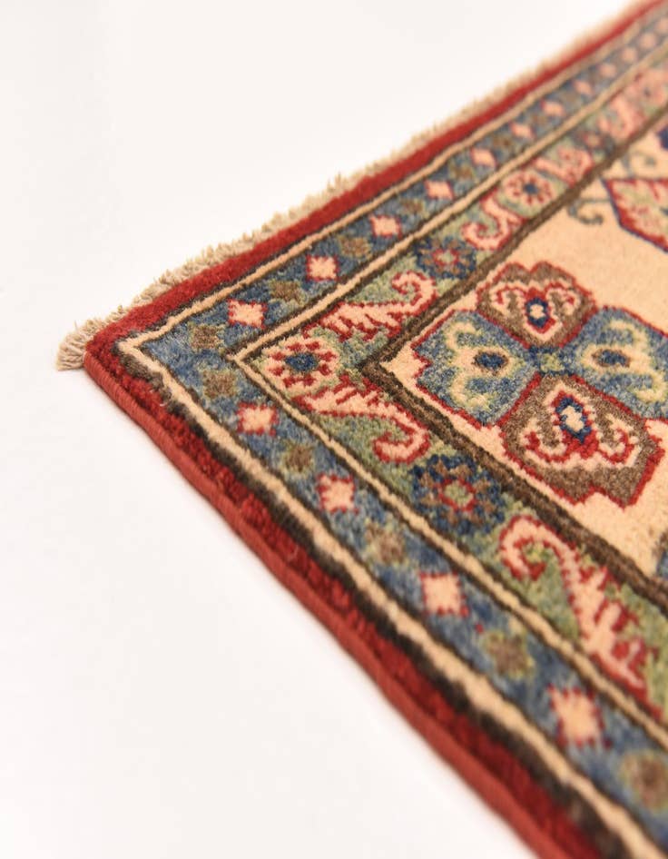 Detail image of  5' x 6' 6  Hand Knotted Kazak Rug