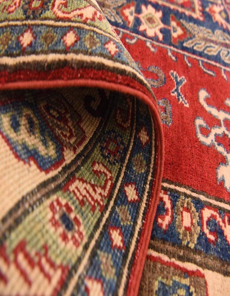 Detail image of  5' x 6' 6  Hand Knotted Kazak Rug