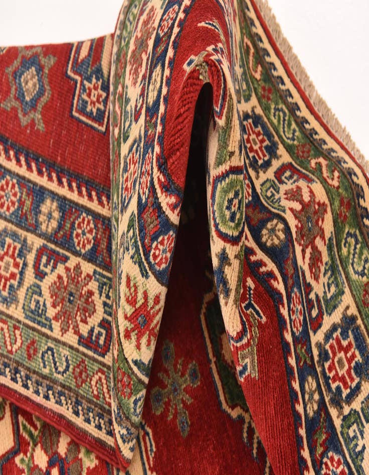 Detail image of  5' x 6' 6  Hand Knotted Kazak Rug