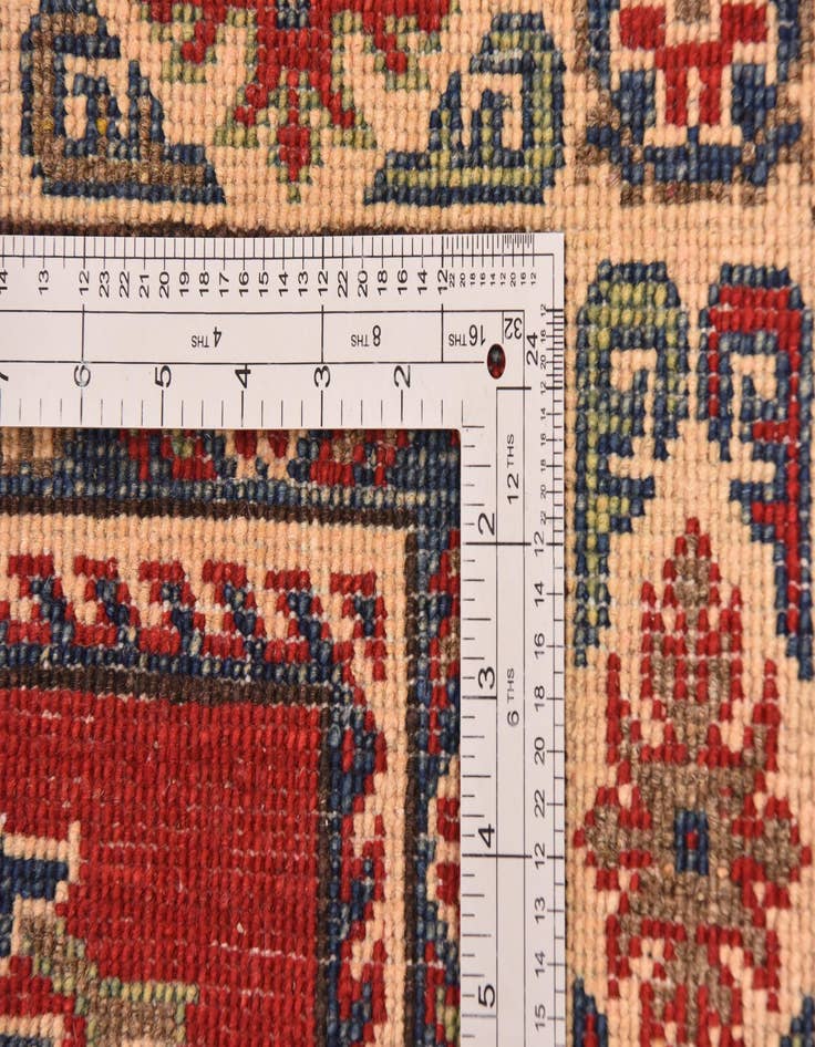 Detail image of  5' x 6' 6  Hand Knotted Kazak Rug