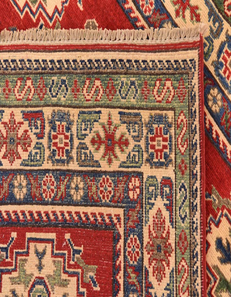 Detail image of  5' x 6' 6  Hand Knotted Kazak Rug