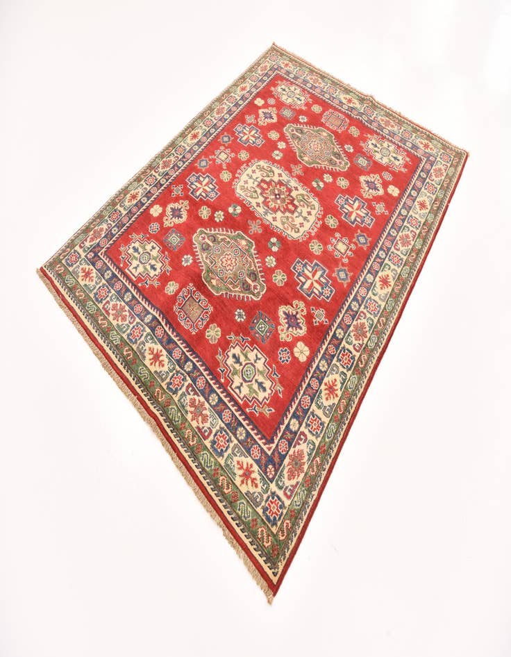 Detail image of  5' x 6' 6  Hand Knotted Kazak Rug