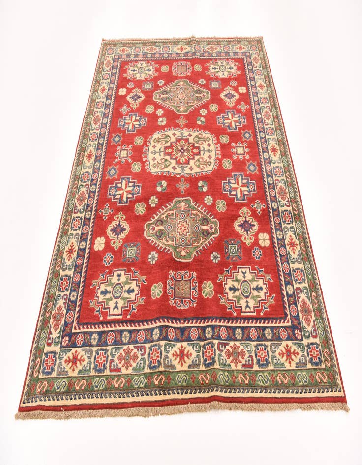 Detail image of  5' x 6' 6  Hand Knotted Kazak Rug