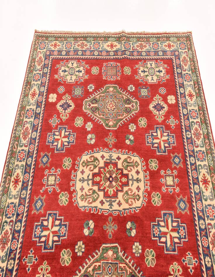 Detail image of  5' x 6' 6  Hand Knotted Kazak Rug