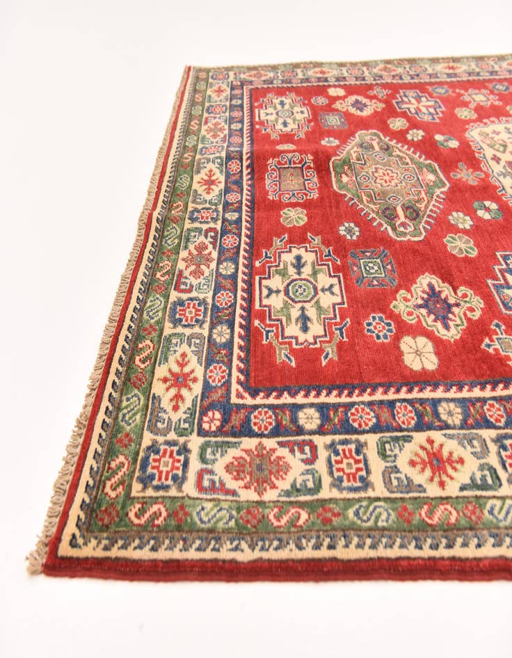 Detail image of  5' x 6' 6  Hand Knotted Kazak Rug