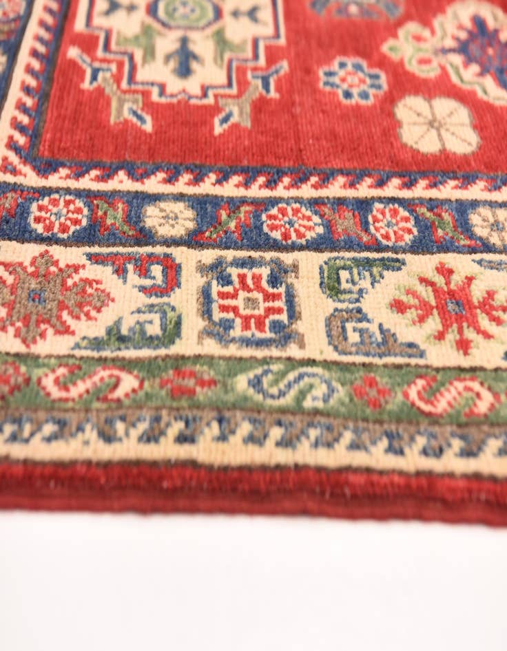 Detail image of  5' x 6' 6  Hand Knotted Kazak Rug