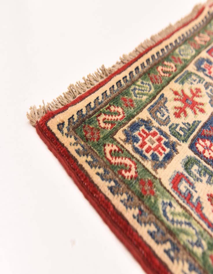 Detail image of  5' x 6' 6  Hand Knotted Kazak Rug