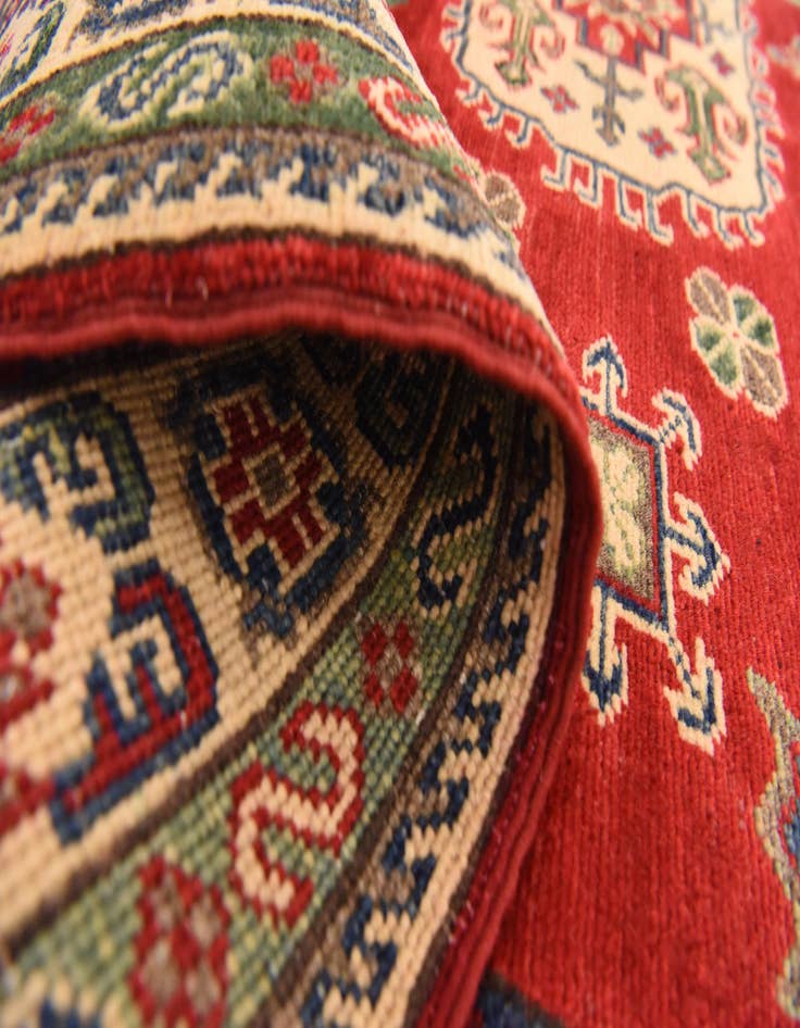 Detail image of  5' x 6' 6  Hand Knotted Kazak Rug