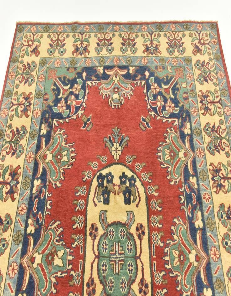 Detail image of  4' 10 x 7' 2  Hand Knotted Kazak Rug