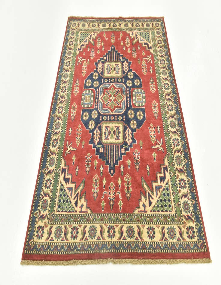Detail image of  4' 2 x 5' 8  Hand Knotted Kazak Rug
