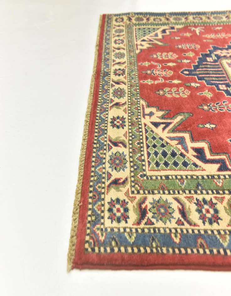 Detail image of  4' 2 x 5' 8  Hand Knotted Kazak Rug