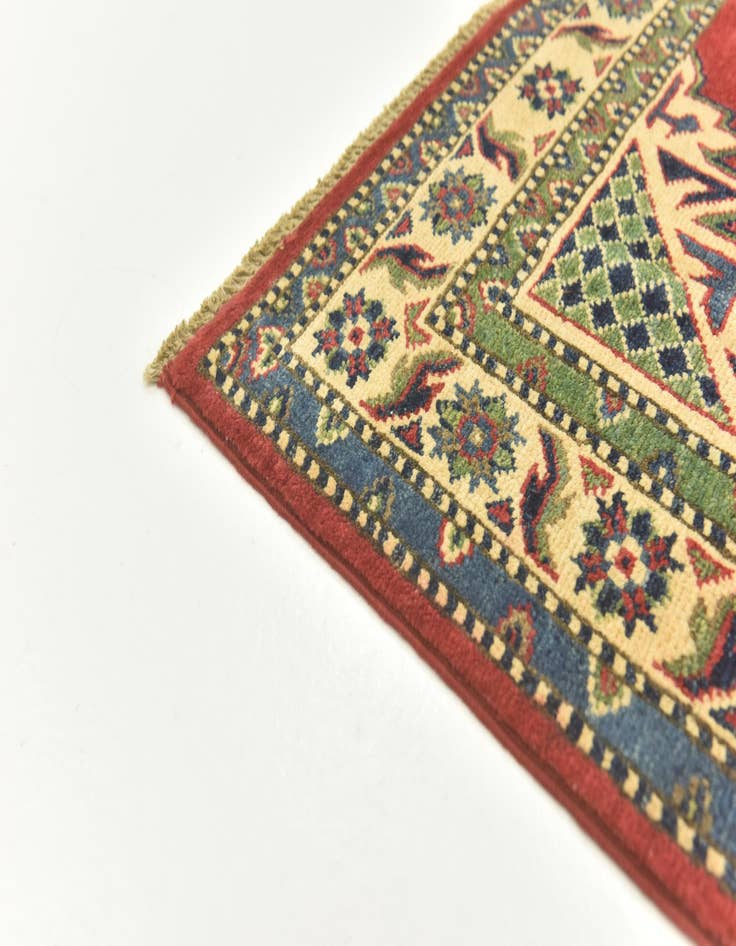 Detail image of  4' 2 x 5' 8  Hand Knotted Kazak Rug