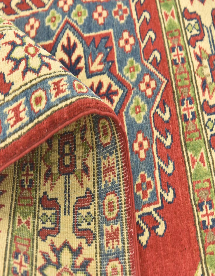 Detail image of  4' x 5' 9  Hand Knotted Kazak Rug