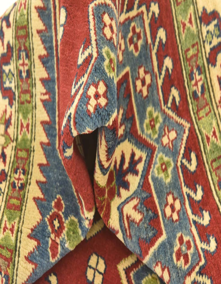Detail image of  4' x 5' 9  Hand Knotted Kazak Rug