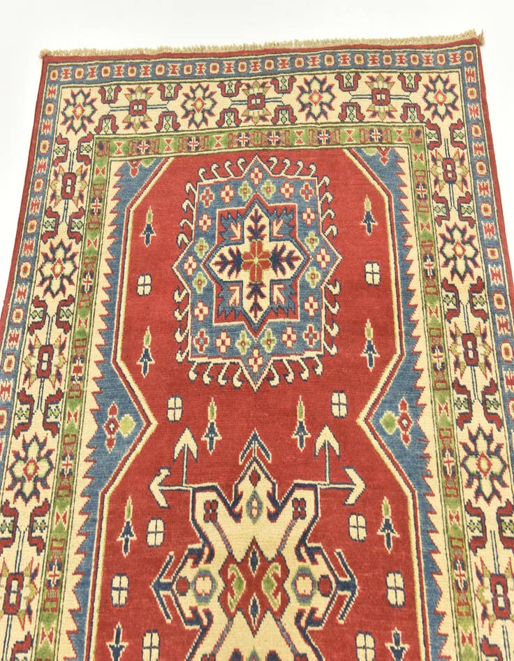 Detail image of  4' x 5' 9  Hand Knotted Kazak Rug