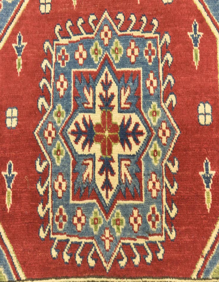 Detail image of  4' x 5' 9  Hand Knotted Kazak Rug