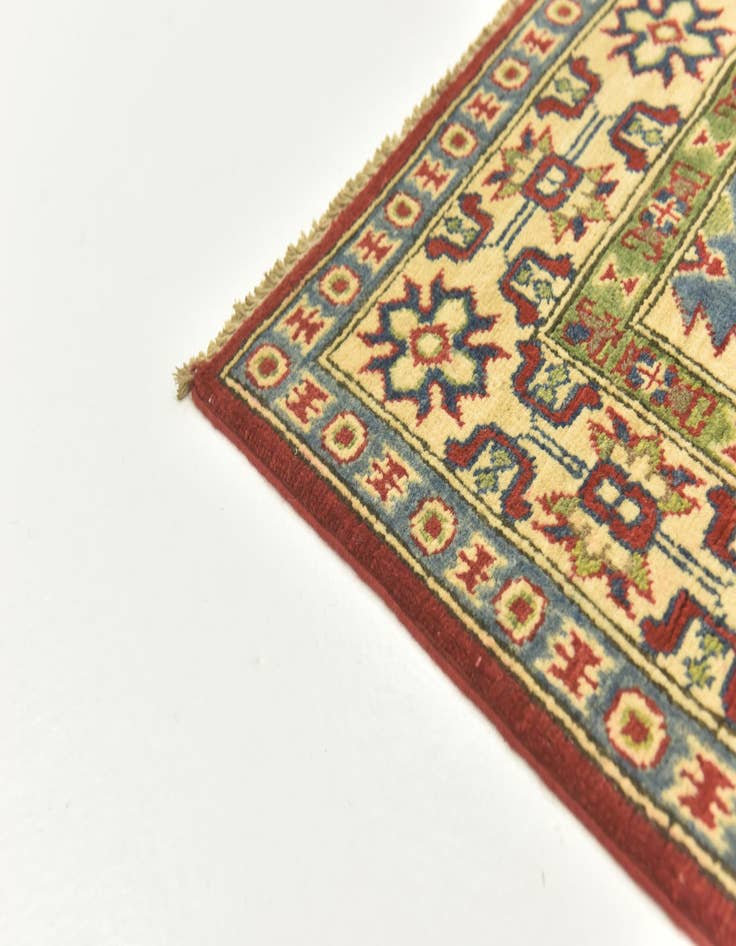 Detail image of  4' x 5' 9  Hand Knotted Kazak Rug