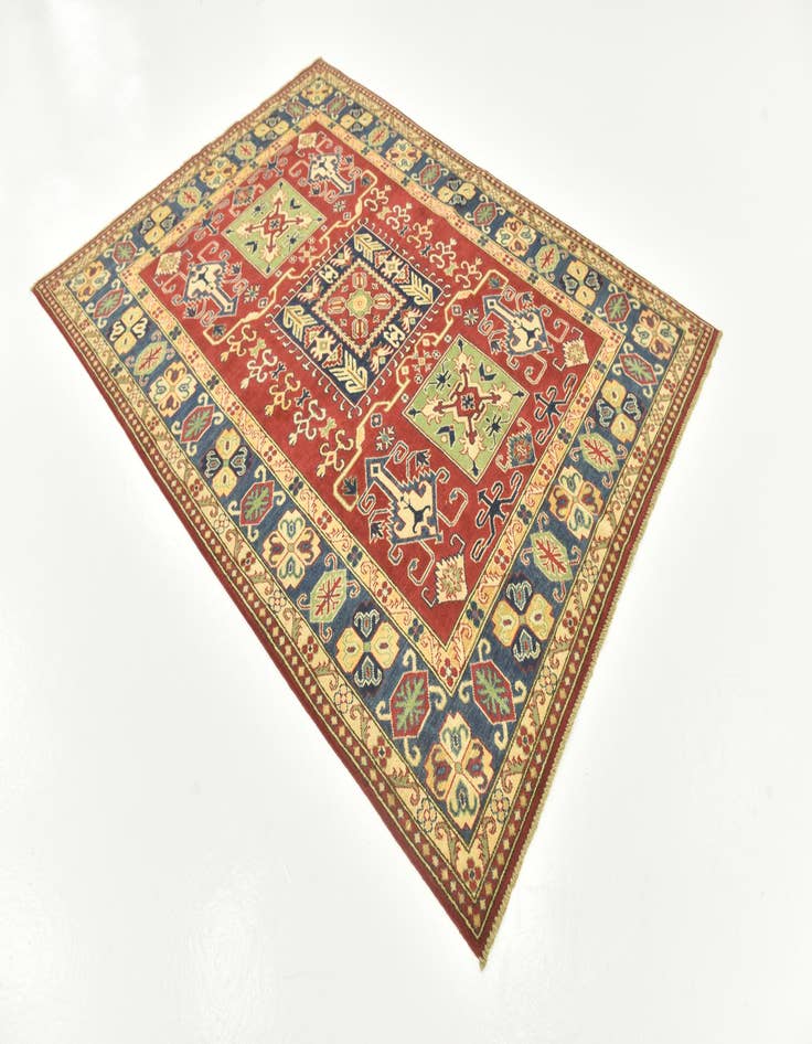 Detail image of  5' 7 x 7' 8  Hand Knotted Kazak Rug