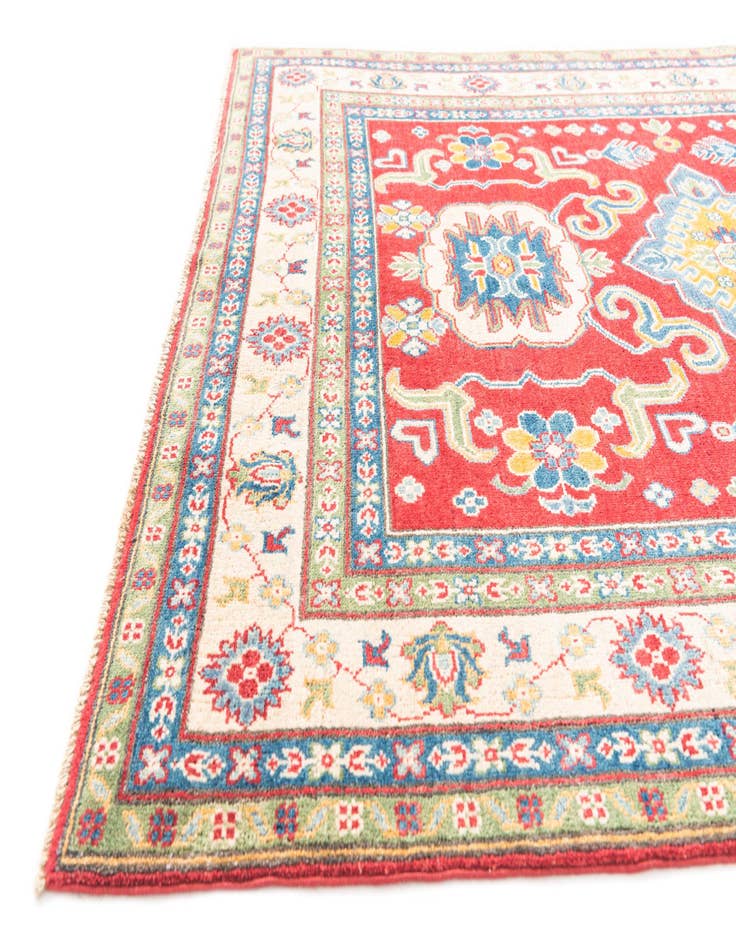 Detail image of  5' x 6' 6  Hand Knotted Kazak Rug