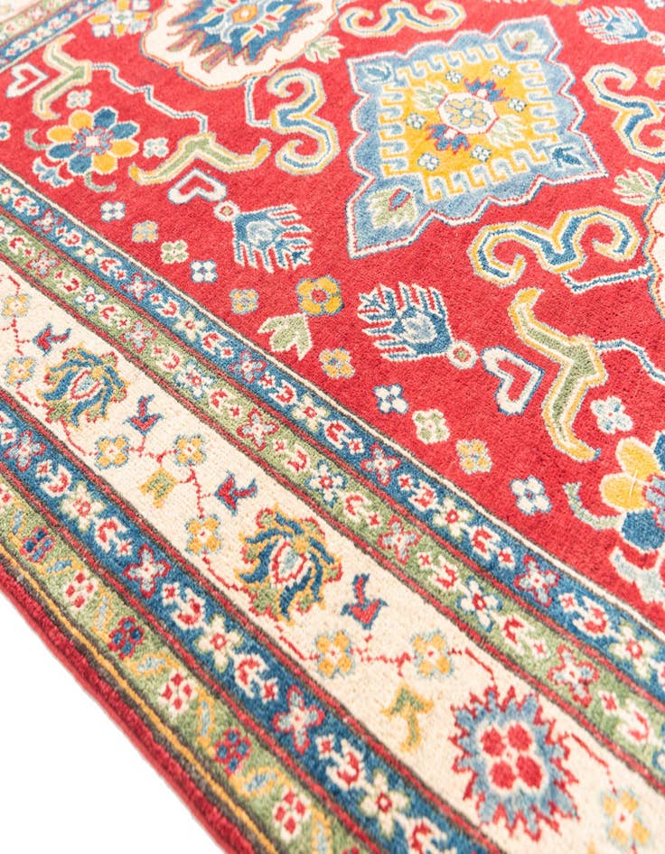 Detail image of  5' x 6' 6  Hand Knotted Kazak Rug