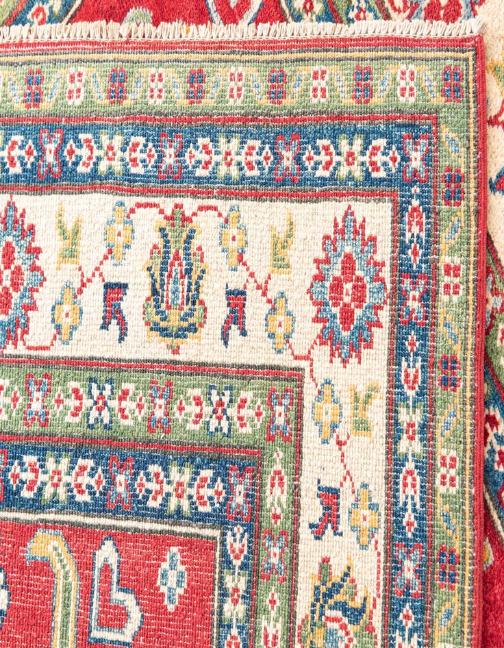 Detail image of  5' x 6' 6  Hand Knotted Kazak Rug