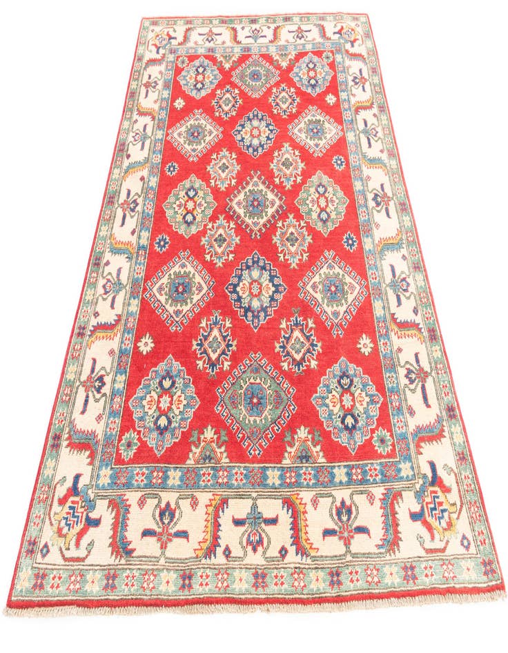 Detail image of  4' 10 x 7'  Hand Knotted Kazak Rug