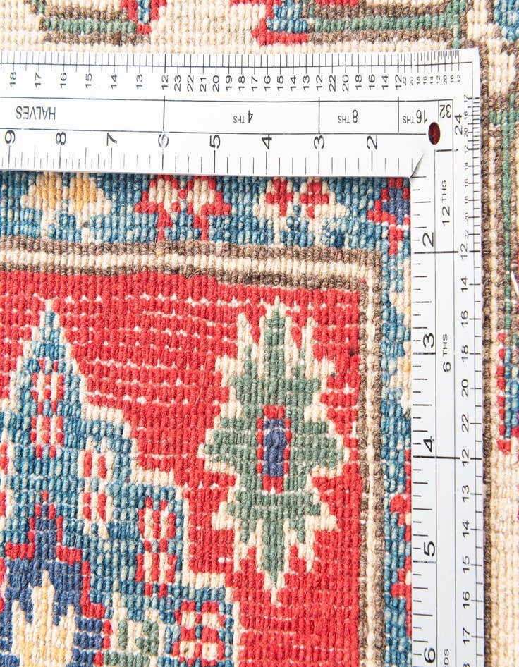 Detail image of  4' 10 x 7'  Hand Knotted Kazak Rug