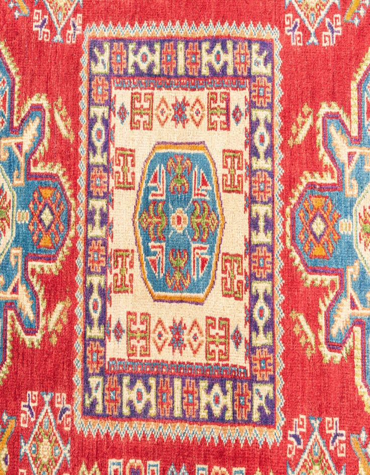 Detail image of  4' 10 x 7' 1  Hand Knotted Kazak Rug